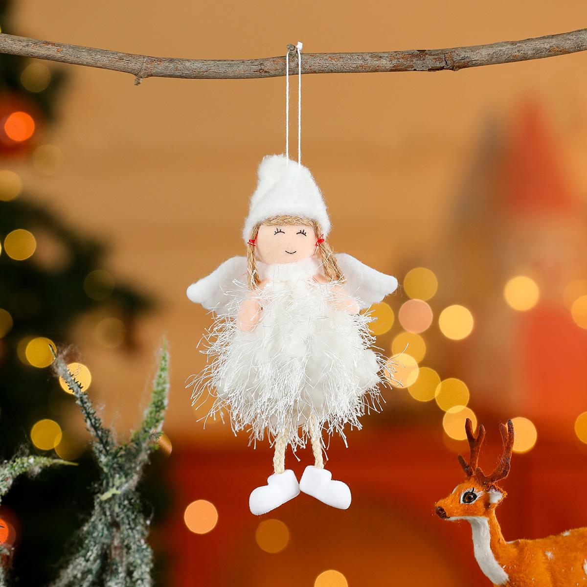 Angel Doll Figure Christmas Tree Ornament - Plush Doll Decoration for Home or Window