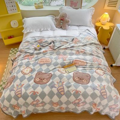 Decke mit süßem Cartoon-Bärenmuster, superweiche, gemütliche Überwurfdecke, leichte, warme Fleecedecke für unterwegs, Zuhause, Sofa, Bett