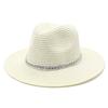 Spring And Summer Sunscreen Outdoor Sunshade Panama Hat Flat-Brimmed Retro Jazz Top Hat Men'S And Women'S Straw Hats