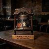 Housewarming Gift Ideas Vintage Halloween Wooden Bell Decor, Rustic Farmhouse Shelf Sitter with Artistic Photo Props Metal Wood Stand, Tabletop