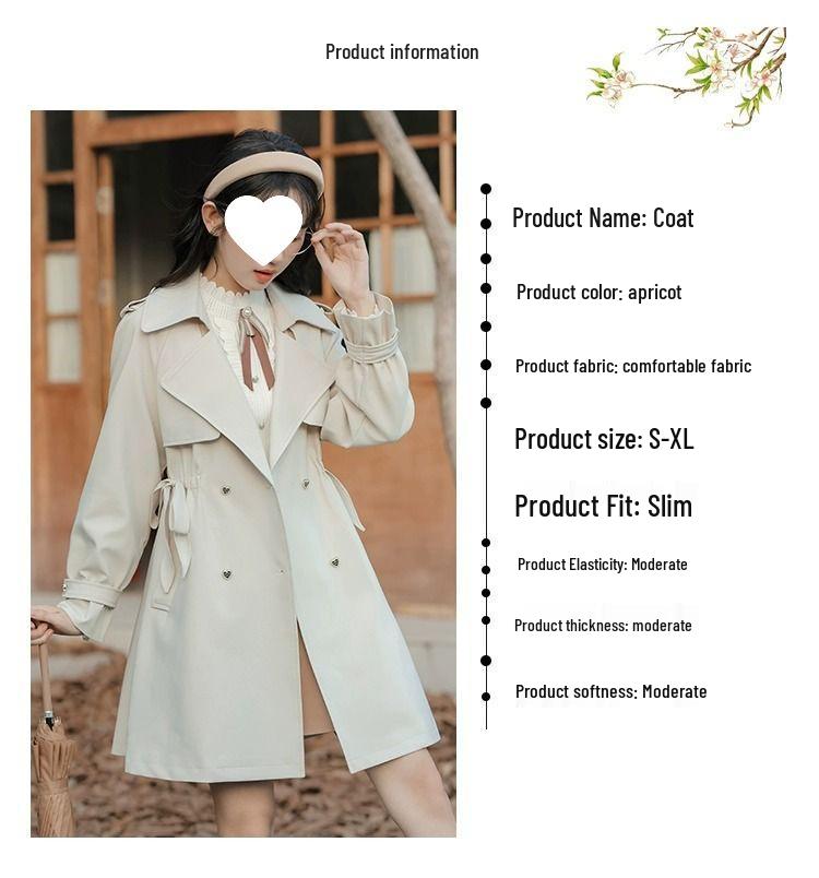 2025 Autumn Women's Petite French Trench Coat - British Style, Korean Version, Loose Fit