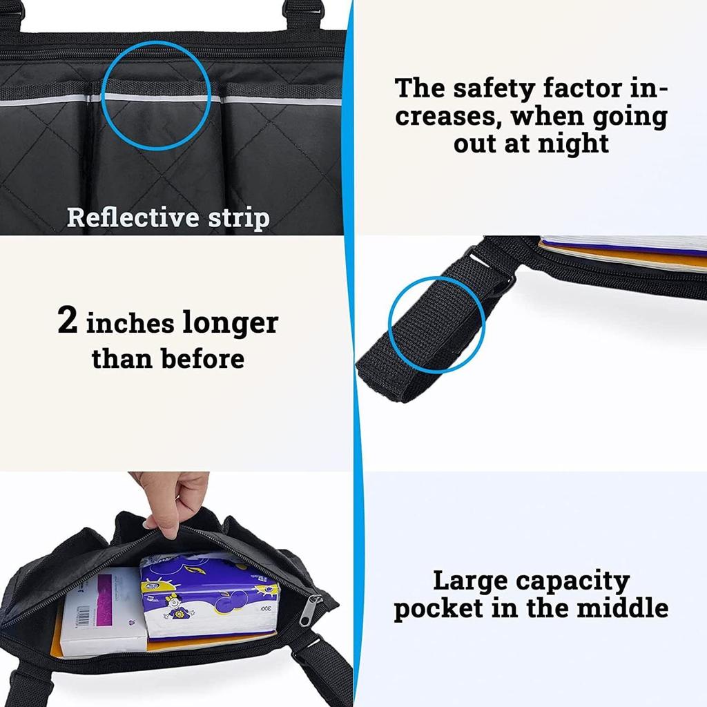 Wheelchair Side Bag, Wheelchair Pouch For Wheelchair, Wheelchair Bags To Hang On Side, Wheelchair Accessories Bag