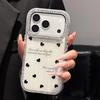 Double-sided Diamond Aurora Black Hearts Shockproof PC TPU Protective Phone Case For iPhone 16 Pro