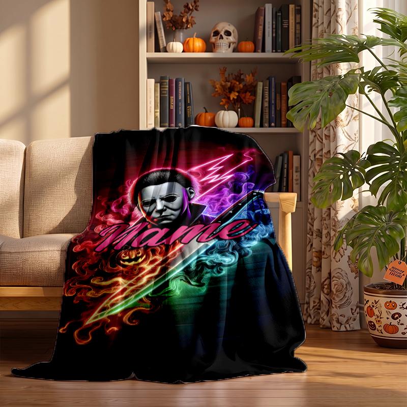 Michael Myers Custom Flannel Blankets Soft Warm Cozy Throws for Home Decor Holiday Gifts