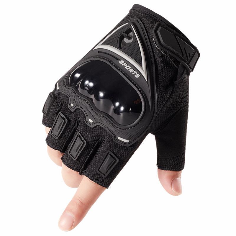 Motorcycle Riding Gloves for Men and Women Anti Collision Shell Fighting Hard Shell Outdoor Sports Non Slip Half Finger Gloves