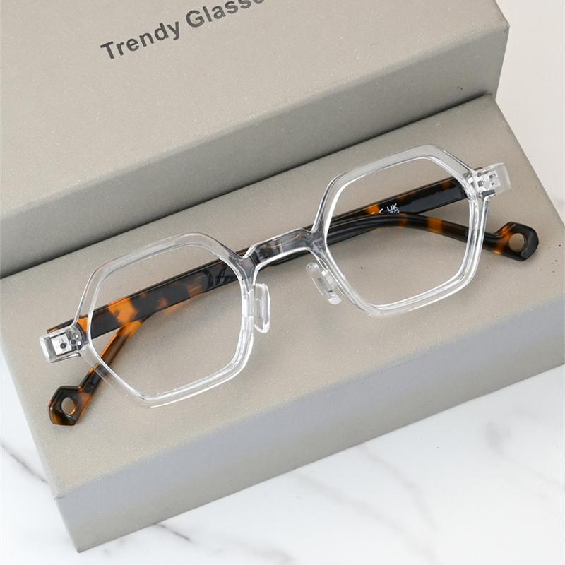 New Anti Blue Light Glasses Female Classic Retro Small Frames Eyeglasses Women Polygon Pure Color Rivet Eyewear Frame