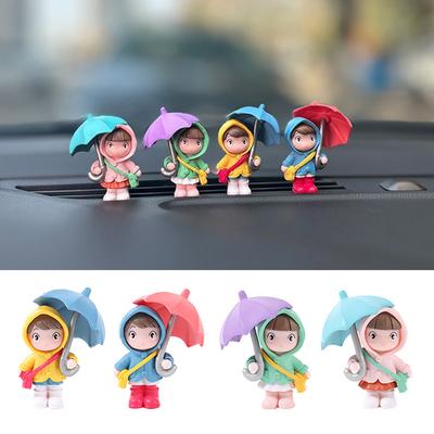Parapluie mignon pour Couple, décoration intérieure de voiture, figurines d'action, rétroviseur automatique, ornements de tableau de bord, accessoires de voiture, 4 pièces