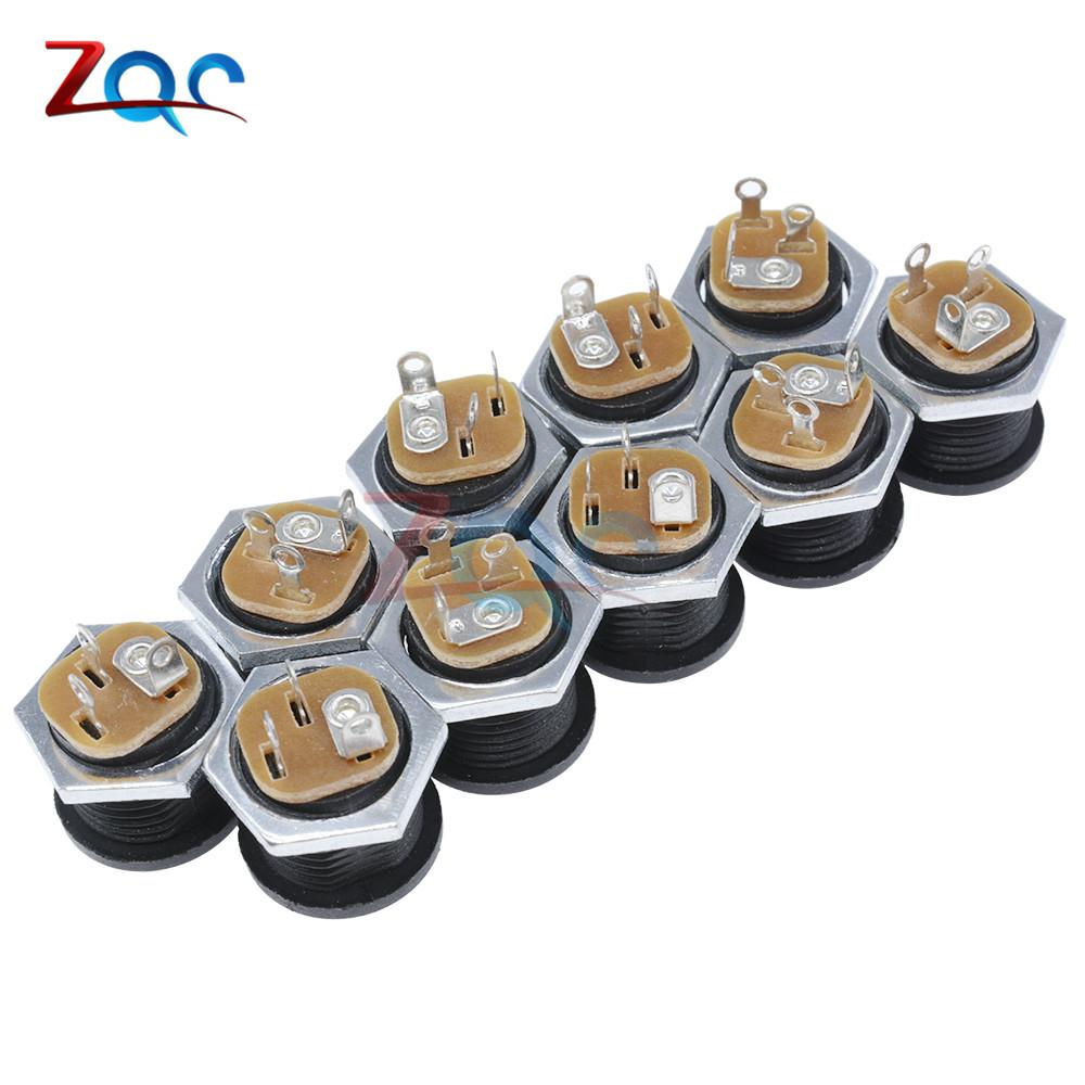 10PCS DC Power Connector Pin 2.1x5.5mm Female Plug Jack + Male Plug Jack Socket Adapter