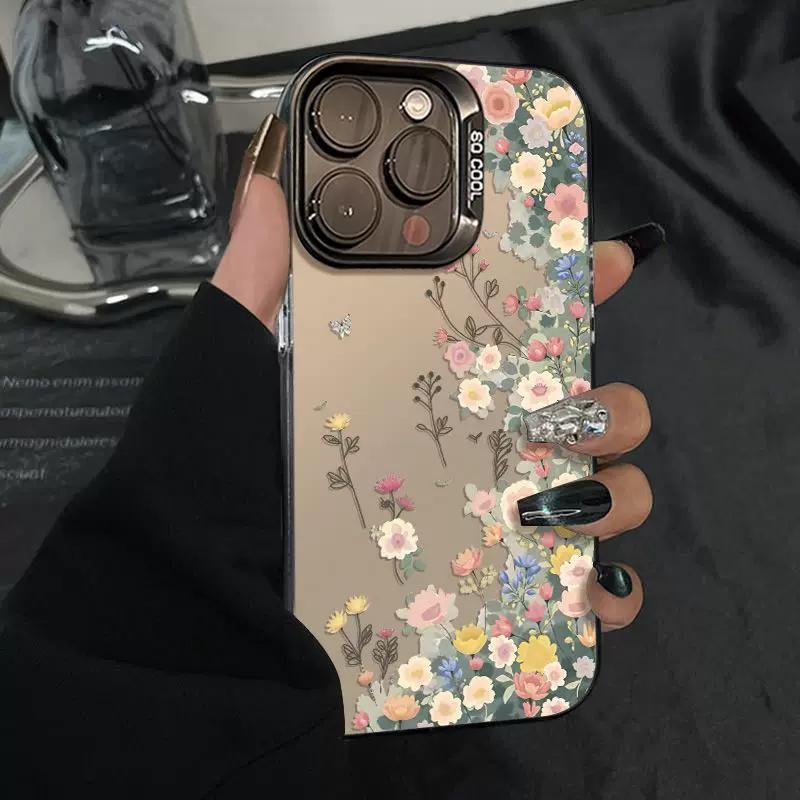 

Vintage Floral Phone Case, Colorful Wildflower Pattern Shockproof Cover for iPhone iPhone 13 PRO MAX чёрный