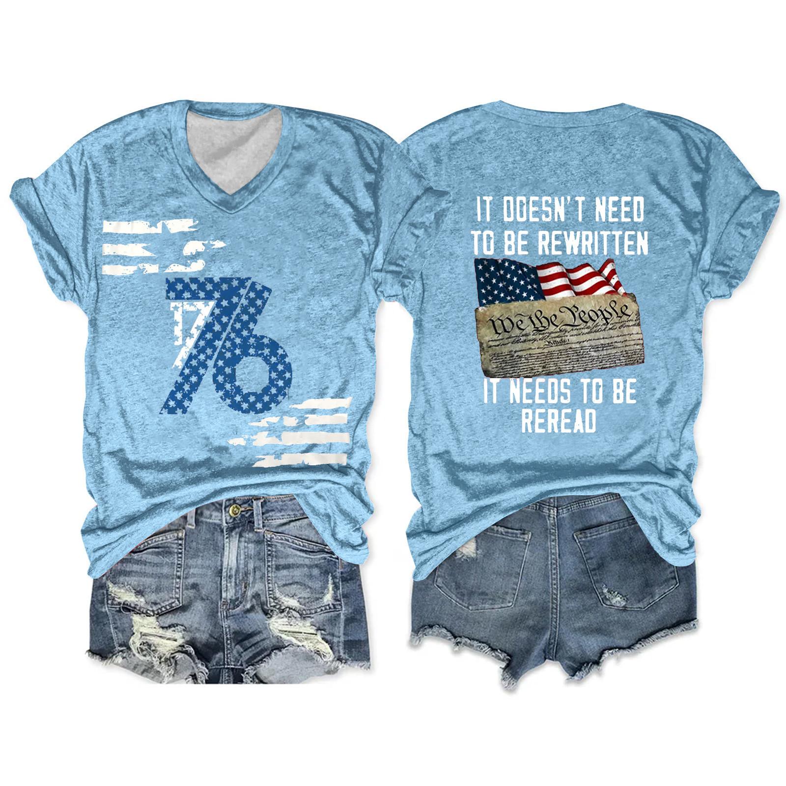 

Женская футболка, повседневный свободный пуловер с v-образным вырезом и короткими рукавами с принтом XL