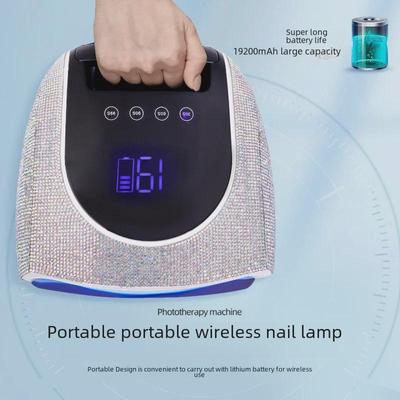 Portable High-Power Nail Lamp with Diamond Inlay – Battery Operated UV Dryer