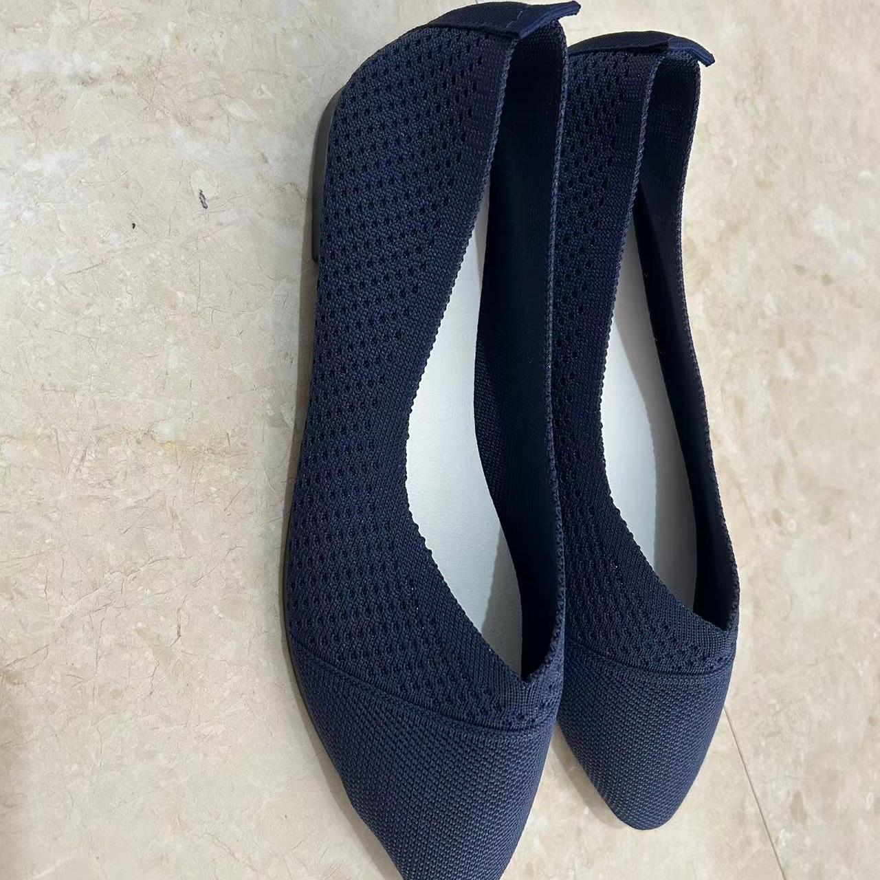 

Женские однотонные удобные повседневные туфли без шнуровки большого размера на плоской мелкой подошве для девочек 40 темно-синий