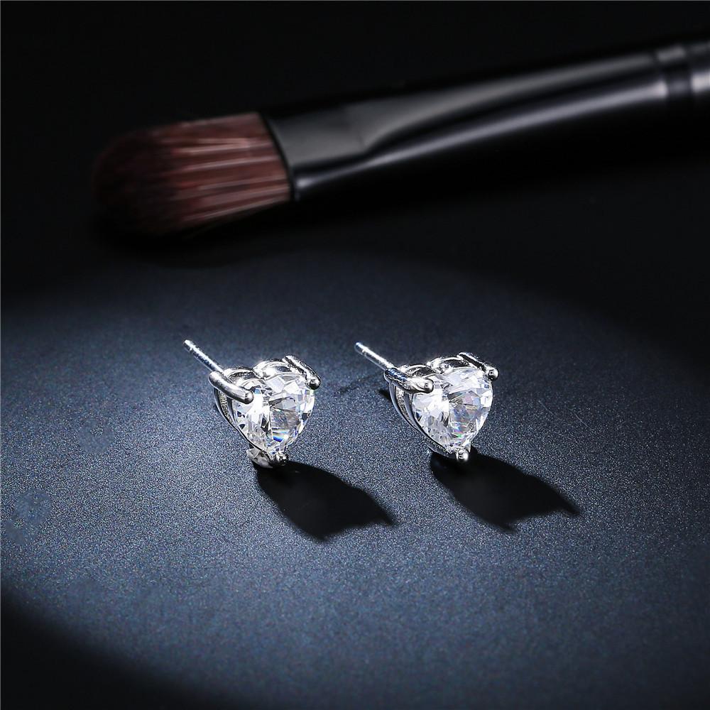 New 925 Silver Stud Earrings AAA Zircon High Quality For Women's Wedding Fine Jewelry Accessories Party Gift