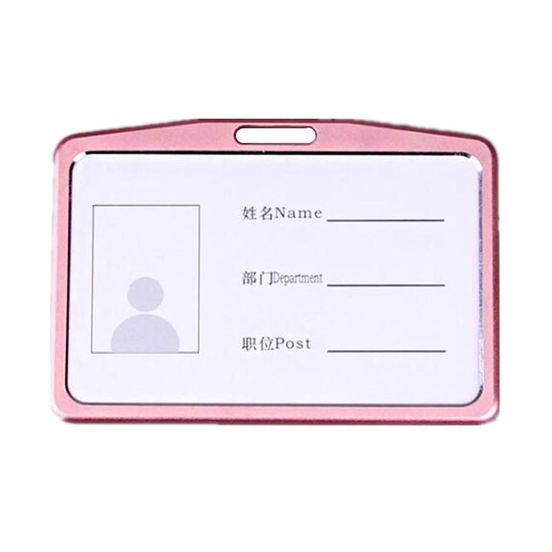 1 Set Aluminum Alloy Card Holder with ABS Retractable Badge Reel Pull ID Card Badge Holder Nurse Badge Lanyards School Supplies