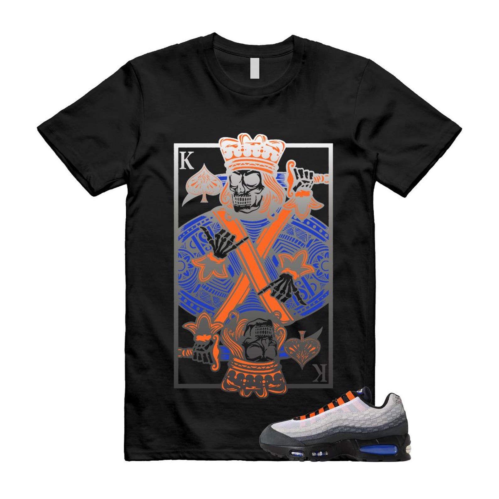 Air Max 95 BB Orange Blue Anthracite Dark Stadium Grey T Shirt Match KC 2XL
