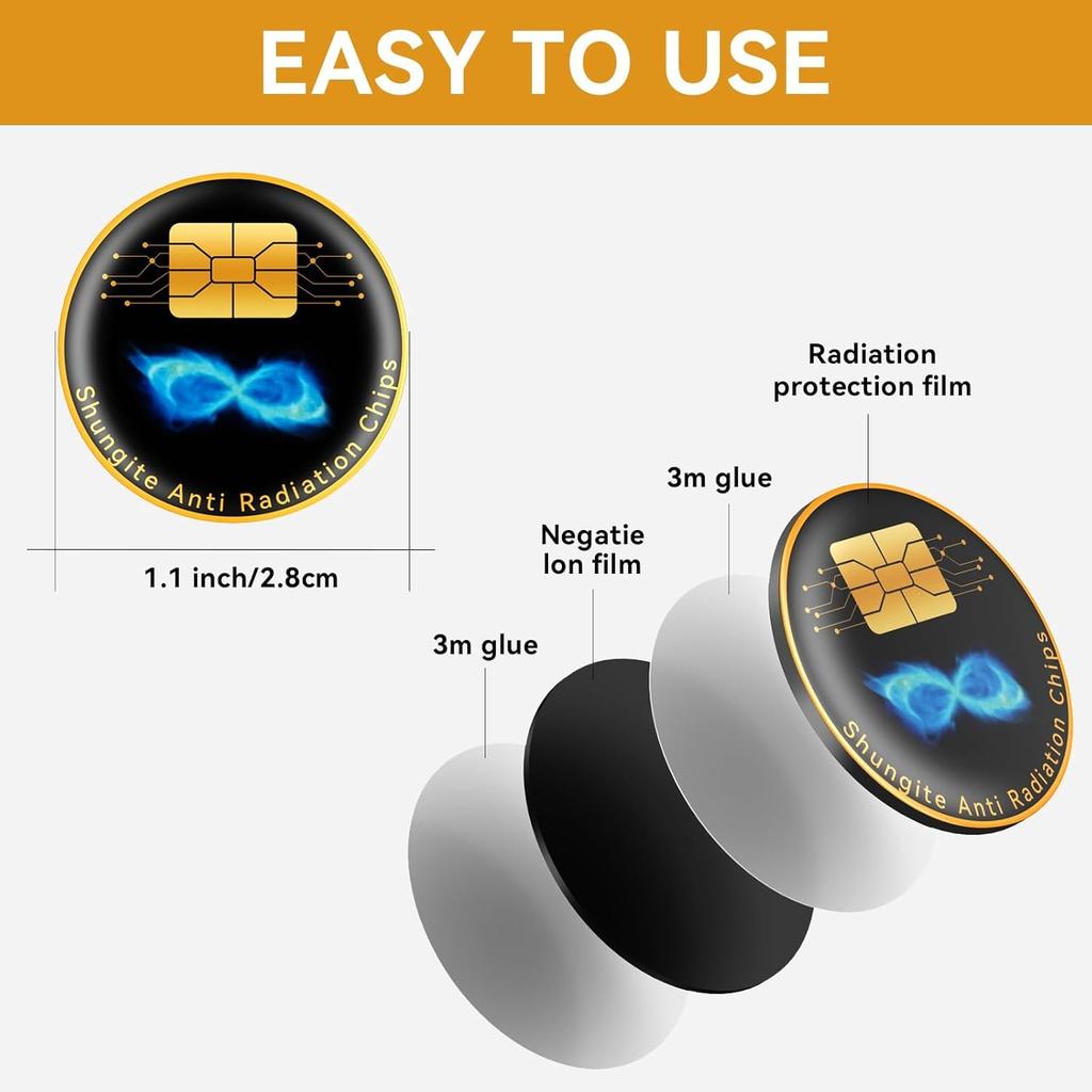 EMF Stickers Blocker for Cell Phone Protection Neutralizers Tablets/Laptops/Computer/WiFi/Priner/TV Electronic Devices(6 Pcs)
