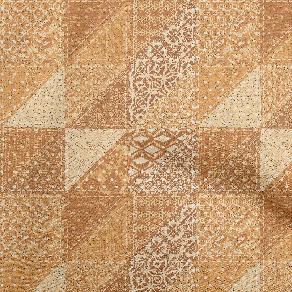 oneOone Baumwoll-Flex Braun Stoffmix Blockmuster Nähhandwerksprojekte Stoffdrucke pro Yard 40 Zoll