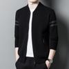 New Knitted Cardigan for Men's Outer Wear Spring and Autumn Knitted Sweater Jacket for Men Stand Collar Casual Men's Sweater Zipper
