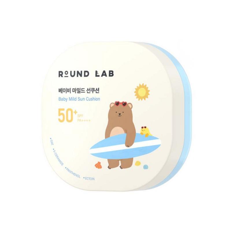 ROUND LAB Cushion Solar Suave para Bebé SPF50+ PA++++ 16g Proteção UV Suave e Cuidado Calmante