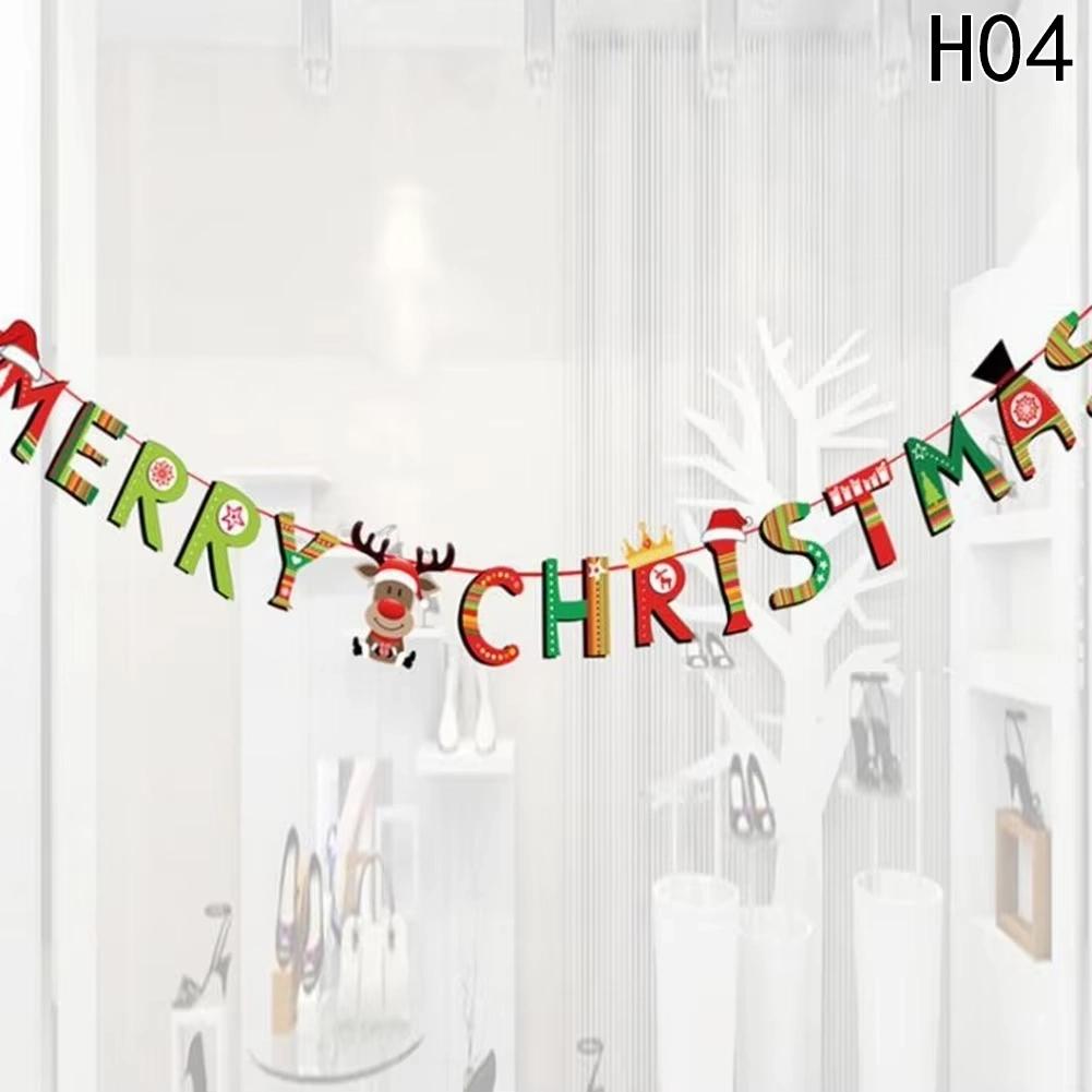 1 Pcs New Cartoon Pull Flag Christmas Flag Christmas Decoration Supplies Birthday Wedding Decoration Hanging Flag