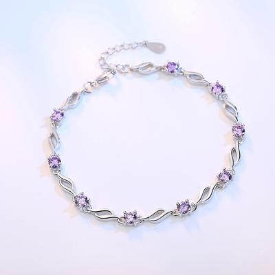 Diamond Crystal Love Bracelet Female Korean Style Simple and Stylish Personality Sweet Hand Jewelry