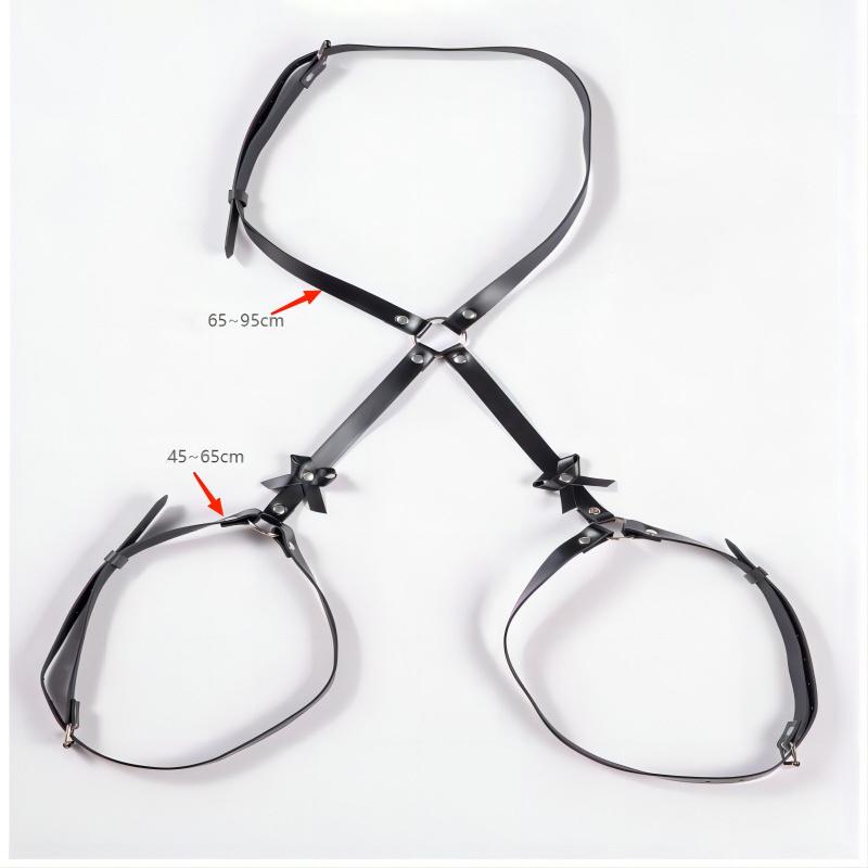 Sm Sexy Women Leather Bowknot Harness Garter Belt Stocking Suspenders Straps Body Bondage Leg Strap Adult Products Sex Toys for Couples