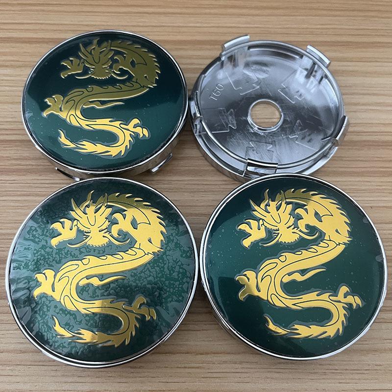 4pcs/set Universal 56mm 60mm Dragon Emblem Car Wheel Center Hub Cap Dust-Proof Sticker Covers