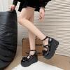 2025 Nové japonské vintage gotické lolita boty vysoké podpatky 9,5 cm sladké loli dívky kytarová dekorace pu studentské jediné boty