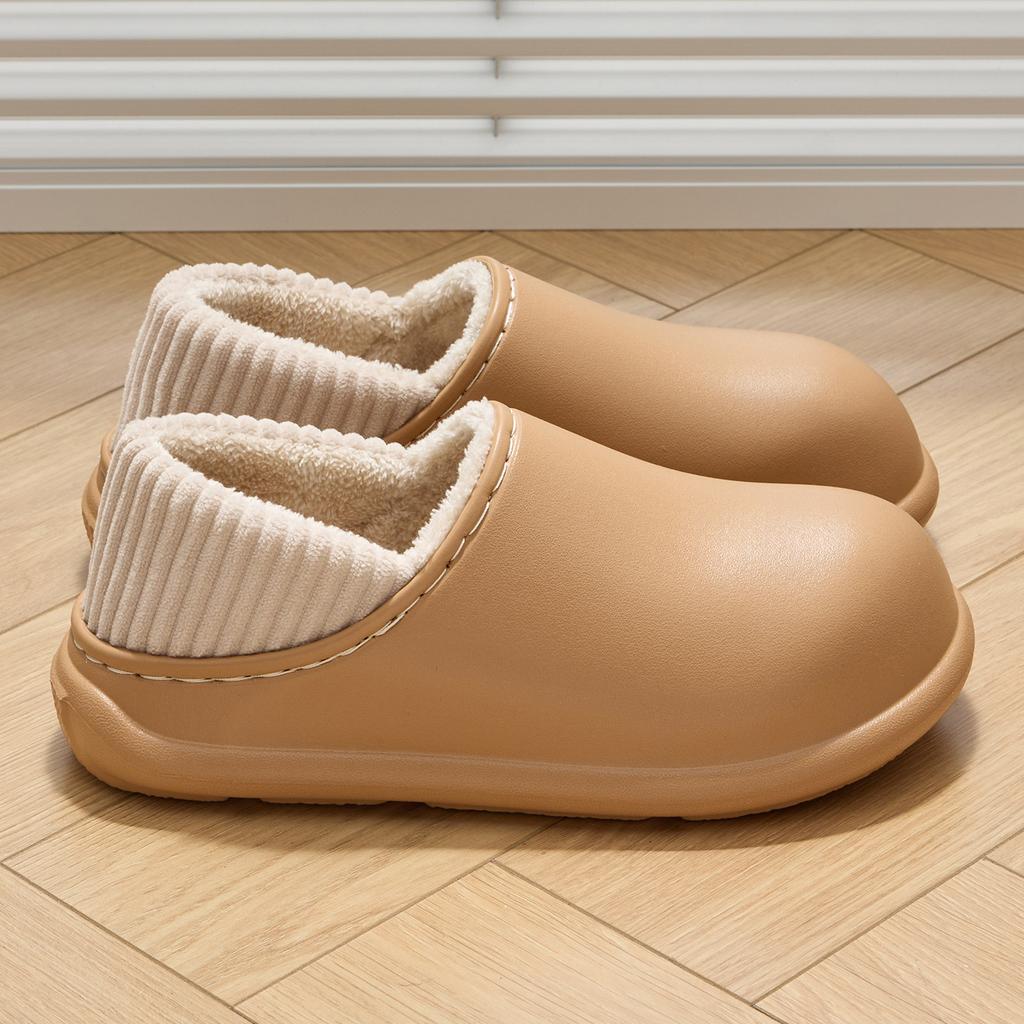 Winter Women Cotton Slippers Plush Warm Thick Bottom Slides Breathable Soft Non-slip Slippers Indoor Outdoor Men Casual Slippers