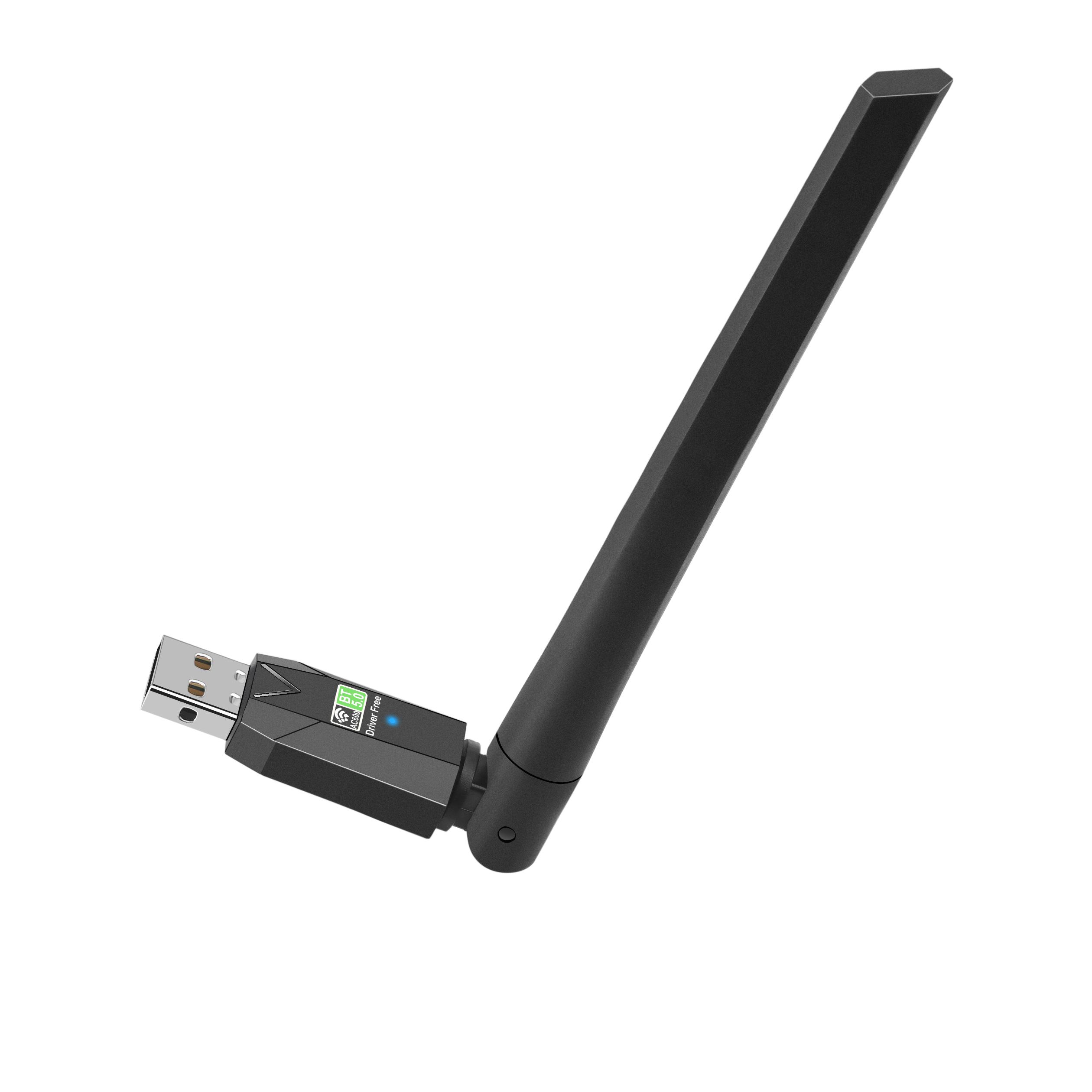 

600 Мбіт/с USB WiFi Bluetooth 5.0 Адаптер Бездротова мережева карта 2.4G 5 ГГц Дводіапазонний адаптер локальної мережі Ethernet Ключ для ноутбука ПК