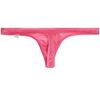 Stretch 3D Sheer G-Station Men's T-Back, Large, Pink, Satin-Like Thong, Men's Underwear, Stitching, Sexy, Shiny,