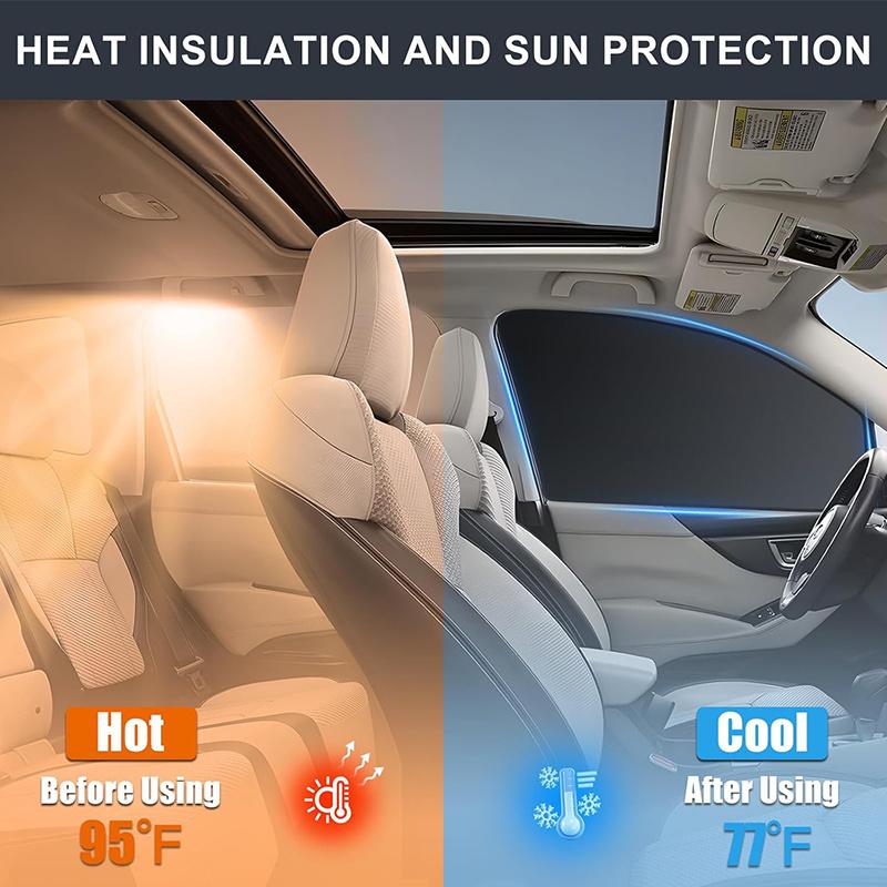 4 Stück Sommer Sonnenschutz Vollschattierung Titangrau Klebeband Magnetischer Autovorhang Magnetischer Undurchsichtiger Auto-Sonnenschutz