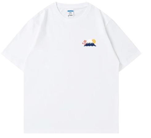 Small Volcano Fun Simple Mini Cartoon Print Short-Sleeved T-Shirt, New Style Top, Suitable for Both Men and Women