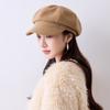 Autumn Winter Warm Versatile Newsboy Hat Wide Brim Octagonal Hat