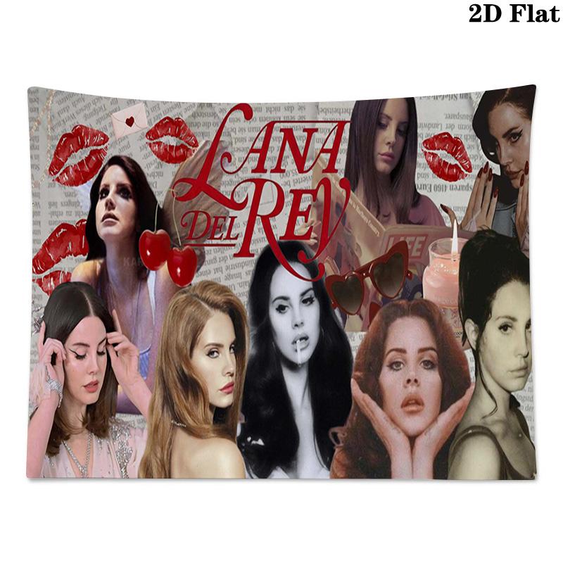Lana Del Rey Poster Wandteppich Ästhetisches Wandbehang Gedruckter Stoffdecke Dekorative Wandteppiche für Schlafzimmer Wohnzimmer Heimdekoration