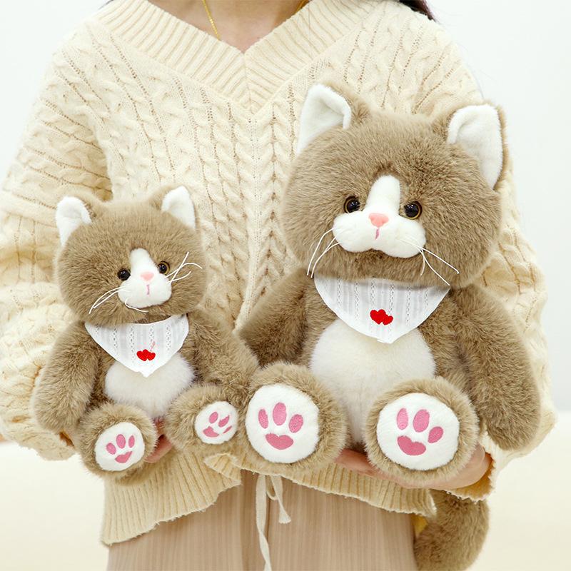 Cute Cat Doll Cow Kitten Plush Toy Scratcher Doll New Sitting Cat Throw Pillow