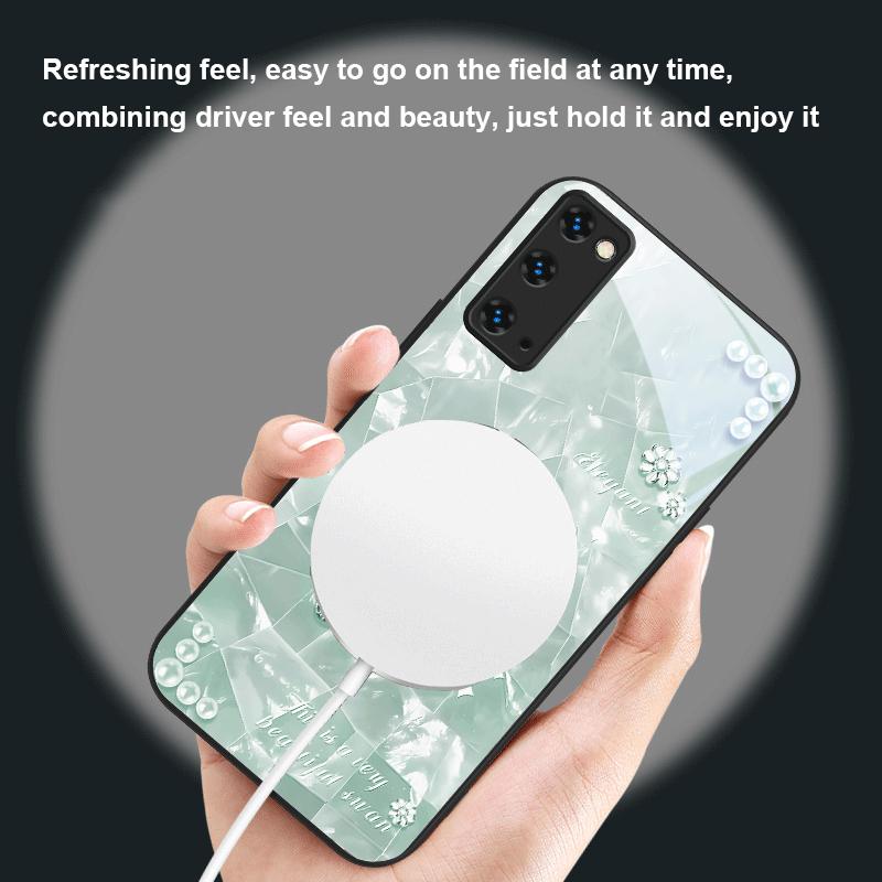A twinkling little pearl For Samsung S25 S25 Edge S25Ultra S8 9 10 20 S21 Pro 22 Plus S23 FE S24 Ultra Magsafe Glass Phone Case