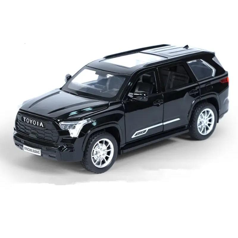 

1/24 Toyota Sequoia внедорожник литой металлический сплав модель автомобиля литой металл внедорожники модель автомобиля симуляция звук и свет игрушка для мальчиков для детей подарок чёрный