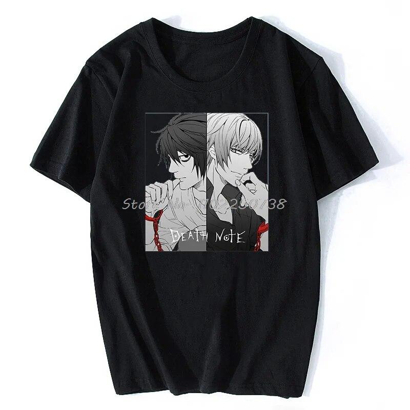 Death Note Summer Unisex Female T-shirt Tops Short Sleeve Fashion Cotton T-shirt Hip Hop Tees Anime Tops Oversized Streetwear