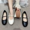 Women's Shoes 2024 Autumn Mary Jane New Fashion Pearl Shallow Mouth Flat Sole Comfortable Non Slip White Banquet Casual Shoes