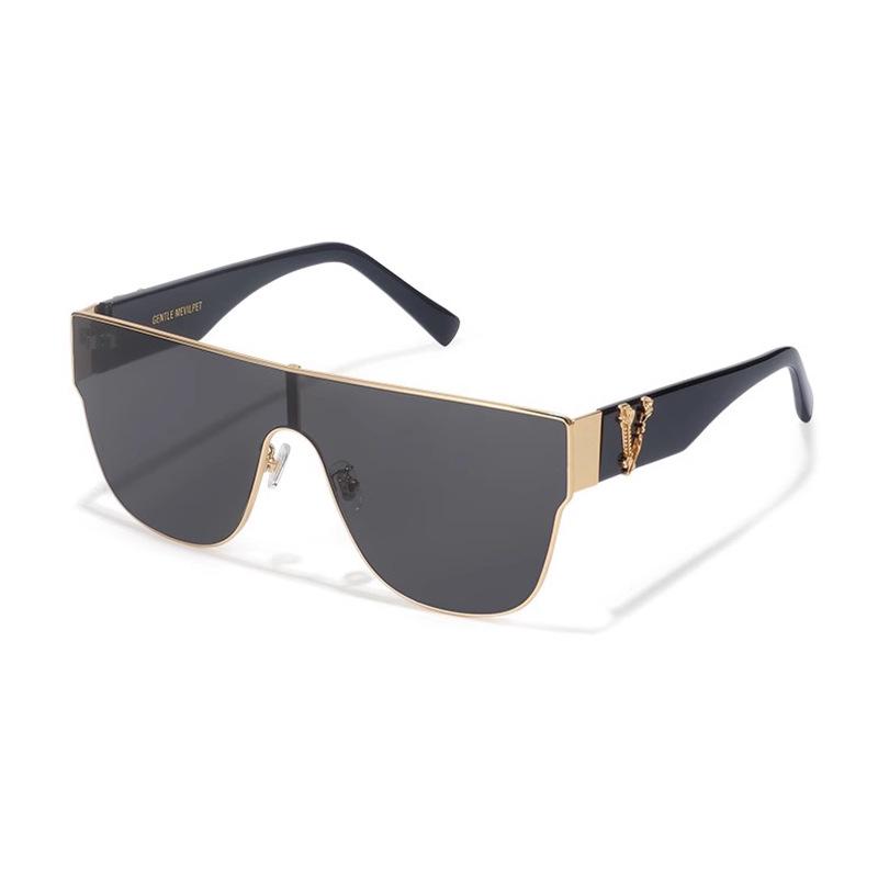 

2024 Роскошные брендовые унисекс солнцезащитные очки: Стильные, с большой оправой, линзы с прохладным оттенком для максимальной защиты от солнца чёрный