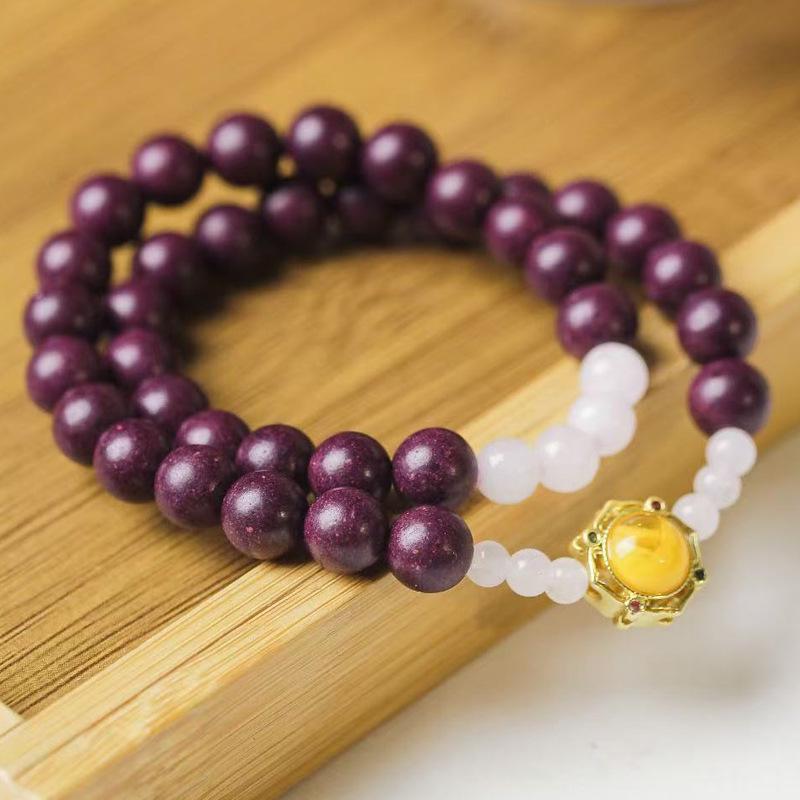 Purple Qi East Herbal Buddhist Beads Bracelet - Ancient He Xiang Zhu, Unisex