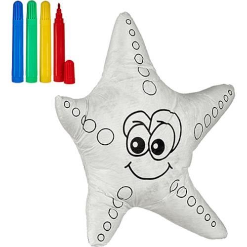 Jeu de coloriage peluche - Pincello - Étoile de mer - 26 x 26 x 7 cm - 5 pièces - Réutilisable après lavage