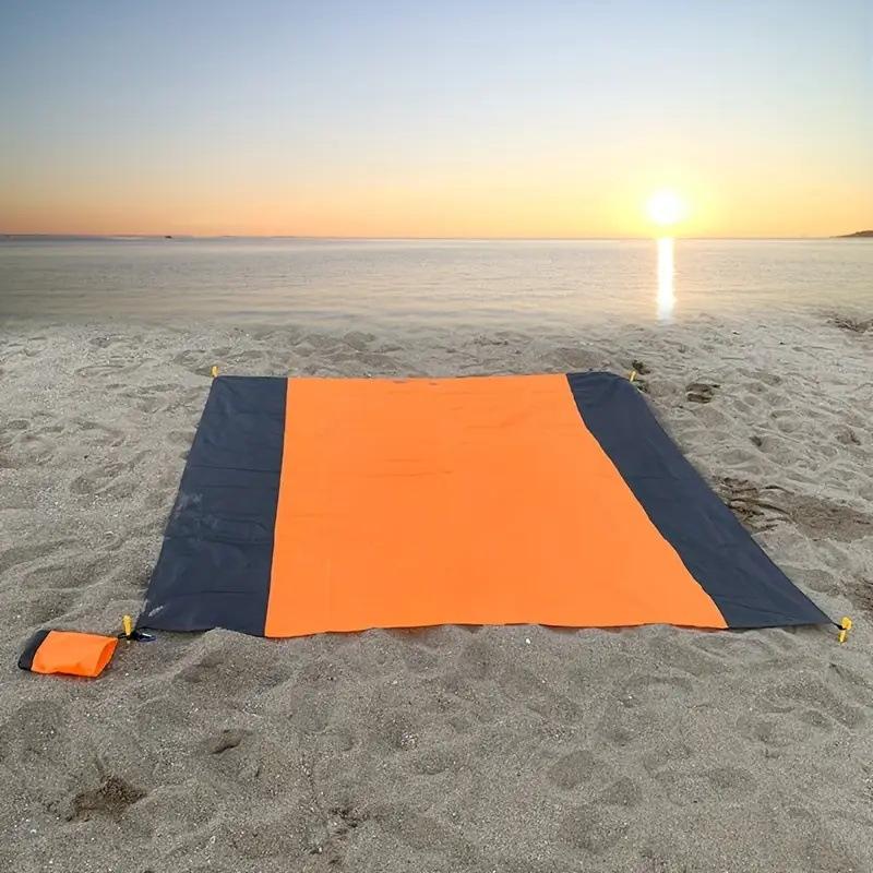 Waterproof Beach Mat Portable Picnic Mat Outdoor Camping Polyester Plaid Ground Mat Lawn Picnic Foldable Tablecloth