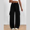 Women's Running Sports Pants Overalls Loose Wide-leg Casual Pants Casual Exercise Jogging Pants with Pockets