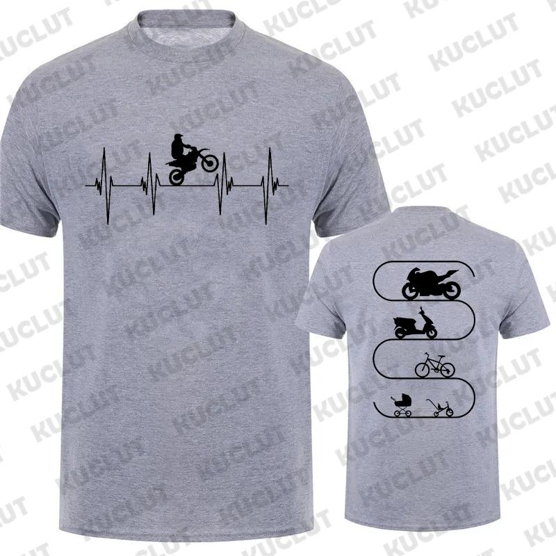 Men T-Shirt Motorcycles Evolution ECG Graphic Y2k Tops Funny Hip Hop Streetwear Two-sided Short Sleeve Tees Oversized Clothing
