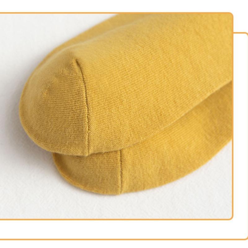 Autumn and Winter Women's Solid Color Cotton Socks Mid-Calf Socks Women's Fashionable Thickened Long Socks