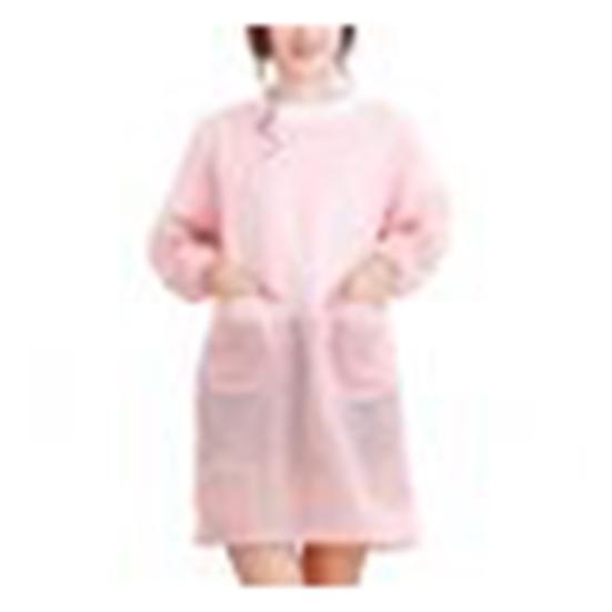 

Женский цветочный водонепроницаемый длинный рукав кухонный фартук для выпечки рабочий халат розовый