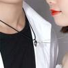 Collier Couples - Souhaitant Pierre - Minimaliste - Noir et Blanc - Coeur Puzzle - Amour Durable