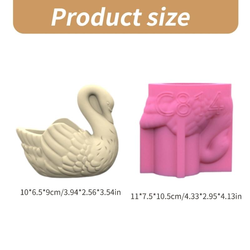 Elegant Cygnus Sturdy Silicone Mould Portable for Resin and Clay Creative Flower Pots Pen Holder Cast Craft Supplies